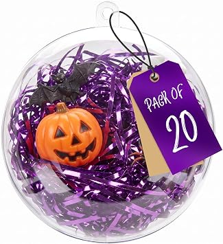 20 Pack Clear Plastic Fillable Ornaments Balls for Crafts, 3.15/80mm Christmas Ornaments DIY for Holiday, Wedding, Gifts, Home Decor