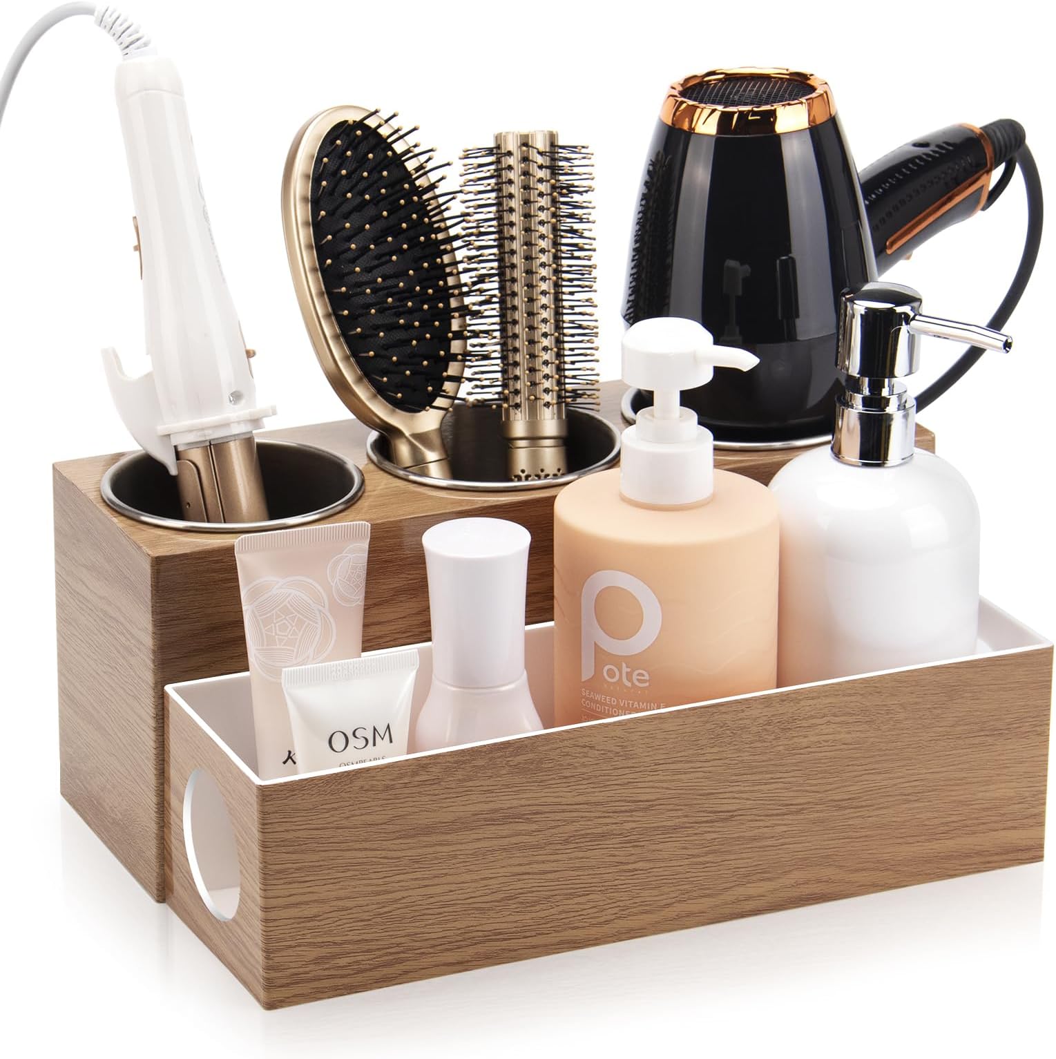 GFWARE Hair Tool Organizer - Bathroom Vanity Organizers and Storage, Hair Styling Accessories Hot Tools Organizer Hair Dryer, Blow Dryer, Curling Iron, Flat Iron, Hair Straightener, Mood