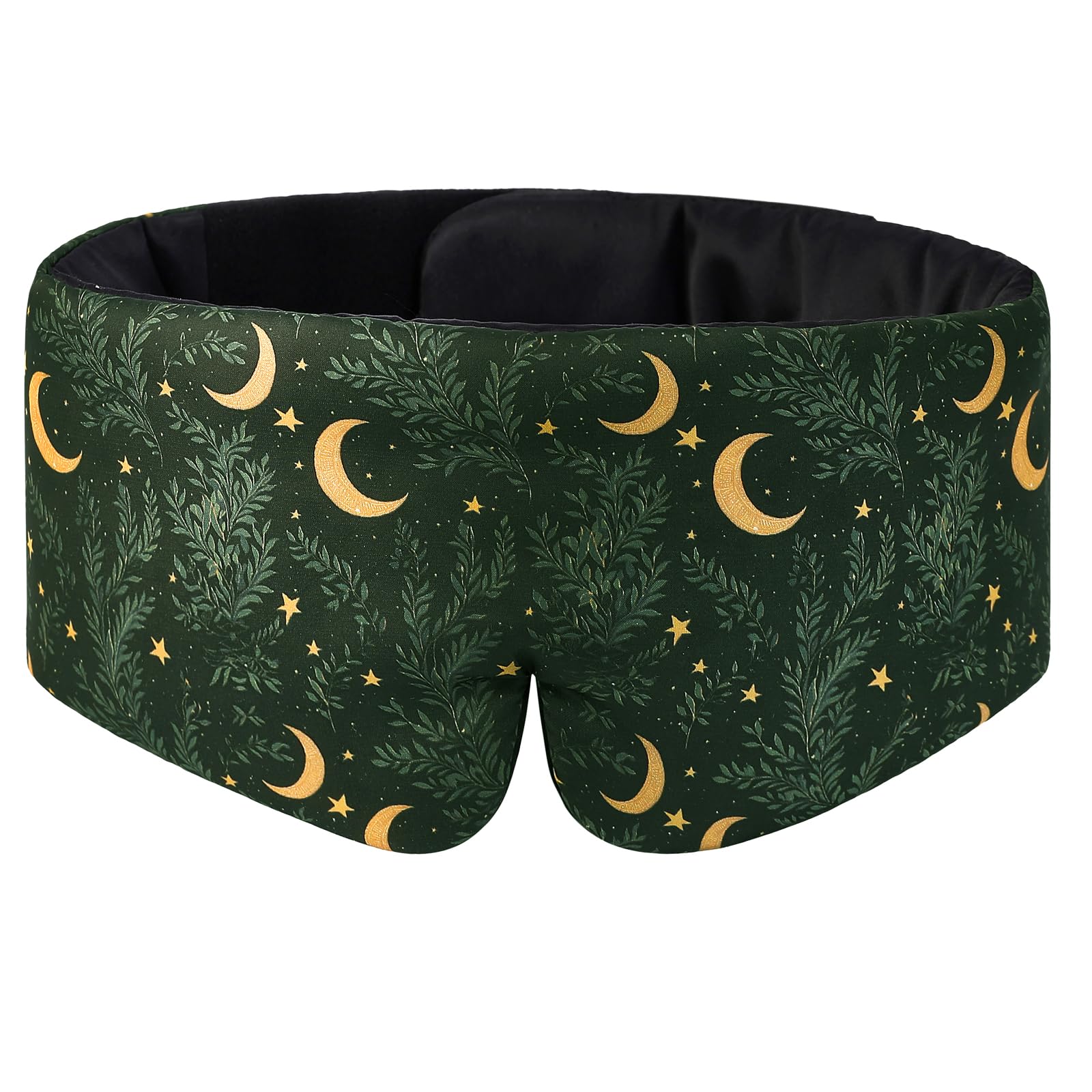 ALASKA BEAR Wraparound Style Silk Eye Mask, Big Wide Headband and Large Coverage Sleeping Mask, No Side Buckles, Strapless(Silent Night)