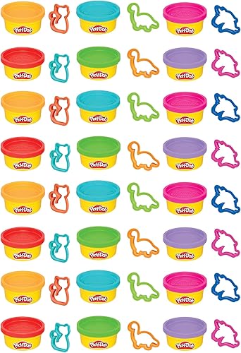 Miniatura 3 de Play-Doh Paquete de recuerdos de fiesta, paquete de 24 unidades de compuesto de modelado con cortadores, suministros para el aula para artes y