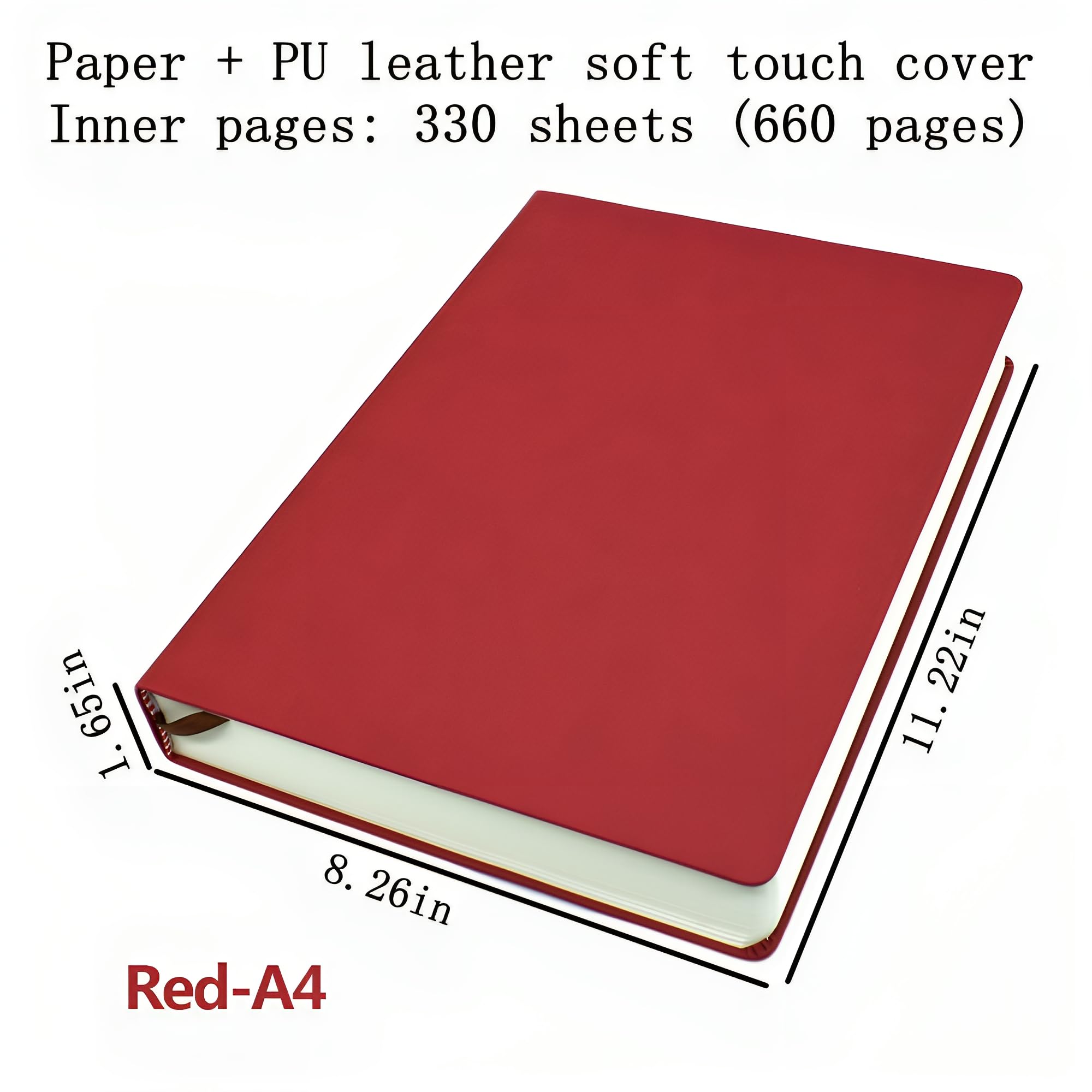 Quaderno da disegno spesso 660 pagine Notebook in morbida pelle sintetica copertina diario 80GSM blocco note di carta libro da disegno promemoria scrittura blocco schizzi diario taccuino