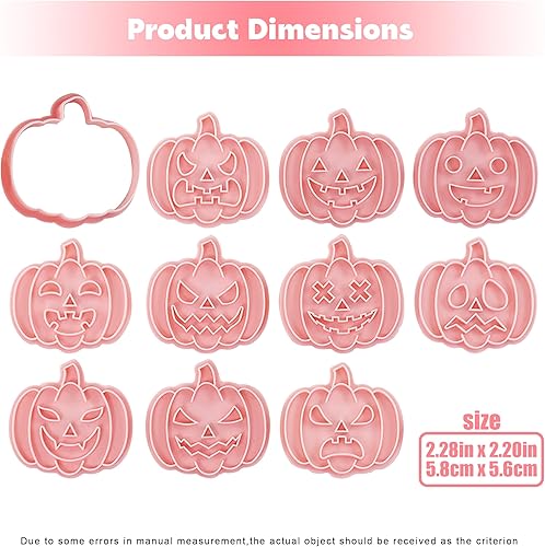 Miniatura 7 de Juego de 10 cortadores de galletas de Halloween 3D, sellos de galletas de Halloween de plástico de grado alimenticio, moldes de galletas de