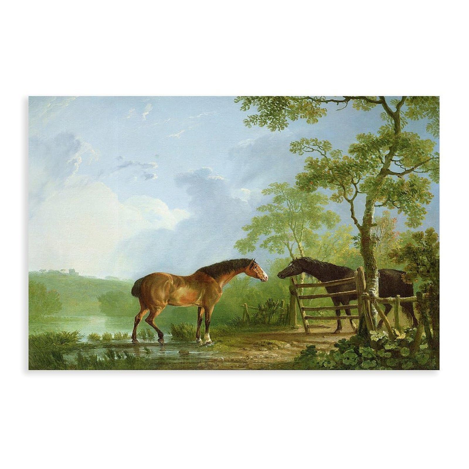 DFJyjFGJJ Sawrey Gilpin,Mare And Stallion in A Landscape Wall Decoration Poster Family Bar Restaurant Garage Cafe Art Sign Gift 20" L X 30" W