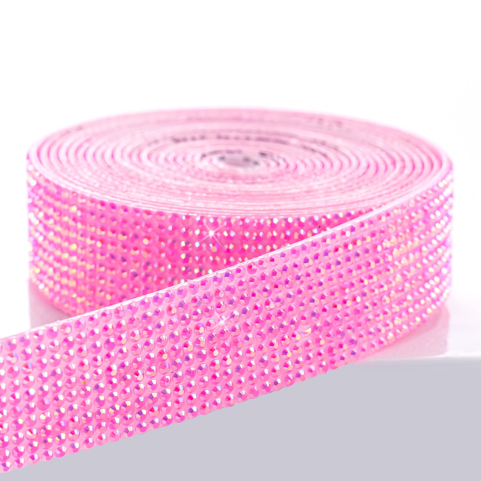Photo 1 of Novani Rhinestone Ribbon - Hot Pink AB, 0.78 Inch Wide, 3 Yards