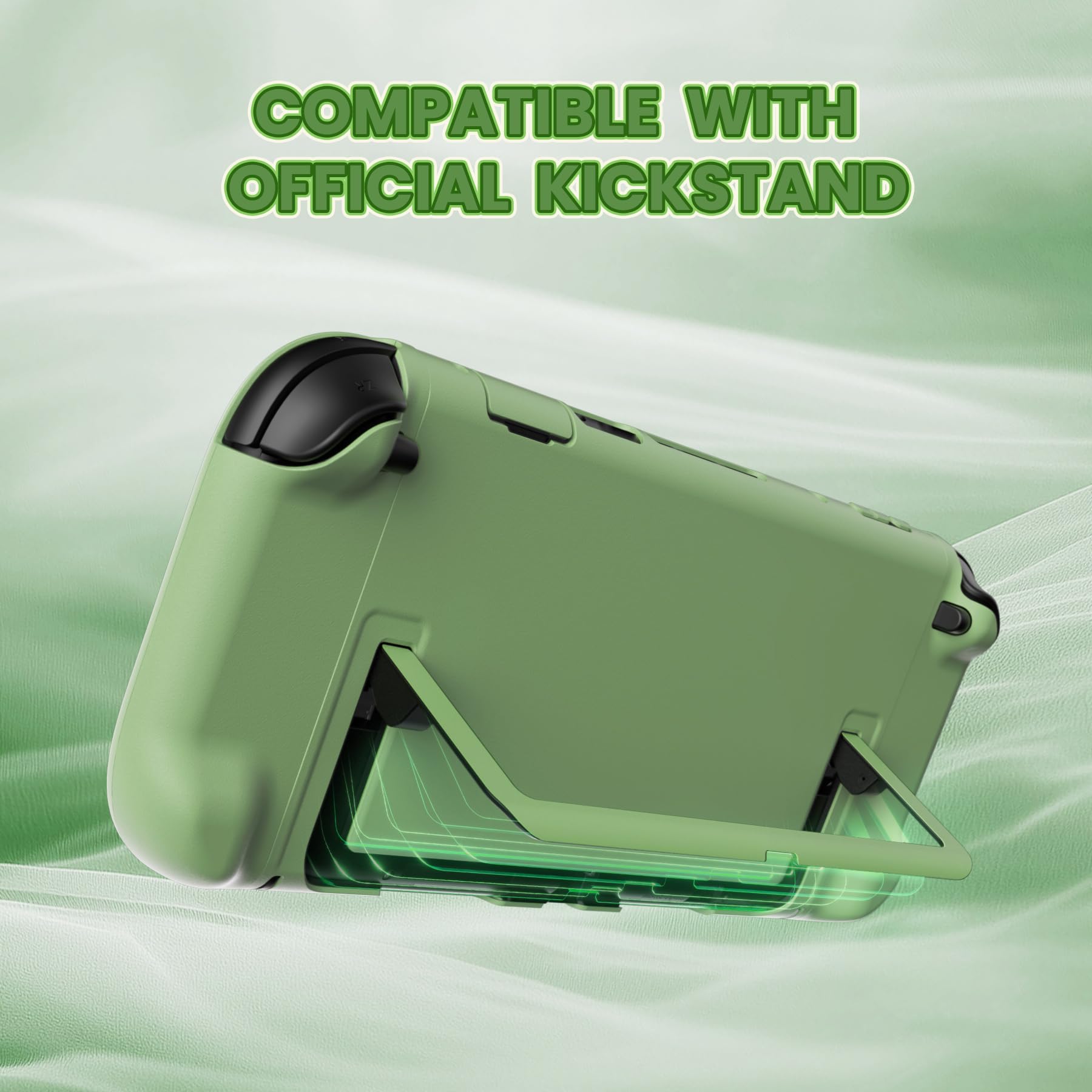 PlayVital per Switch 2 Cover Rigida Dockable, Custodia Protettiva Adesivi per Nintendo Switch 2 Console, Copri Tasti & Gommini per Joycon 2, Accessori Antigraffi Antiurti, Matcha Verde