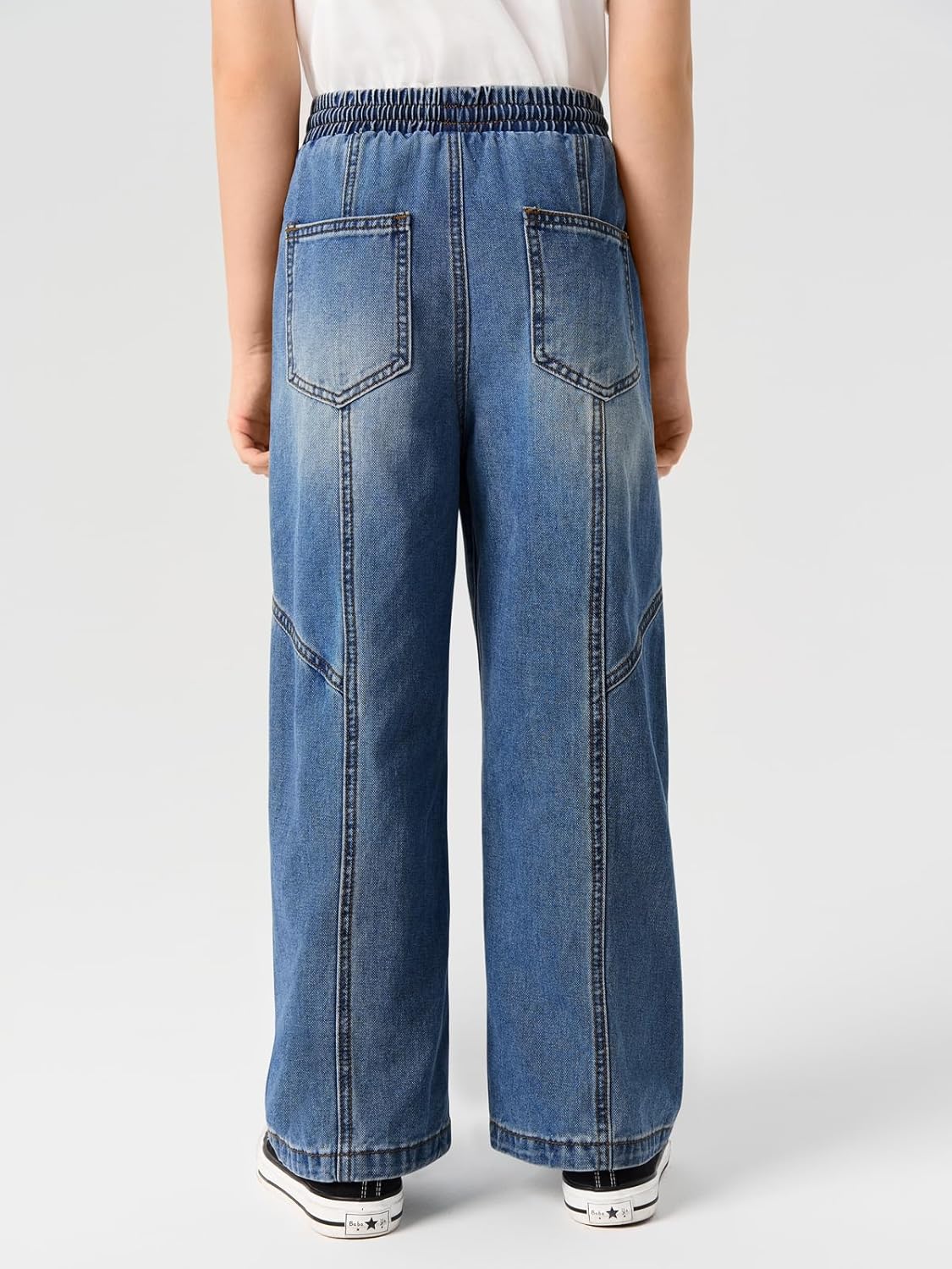 Haloumoning Boys Wide Leg Jeans Kids Casual Straight Baggy Denim Pants with Pockets 5-14 Years - Image 5