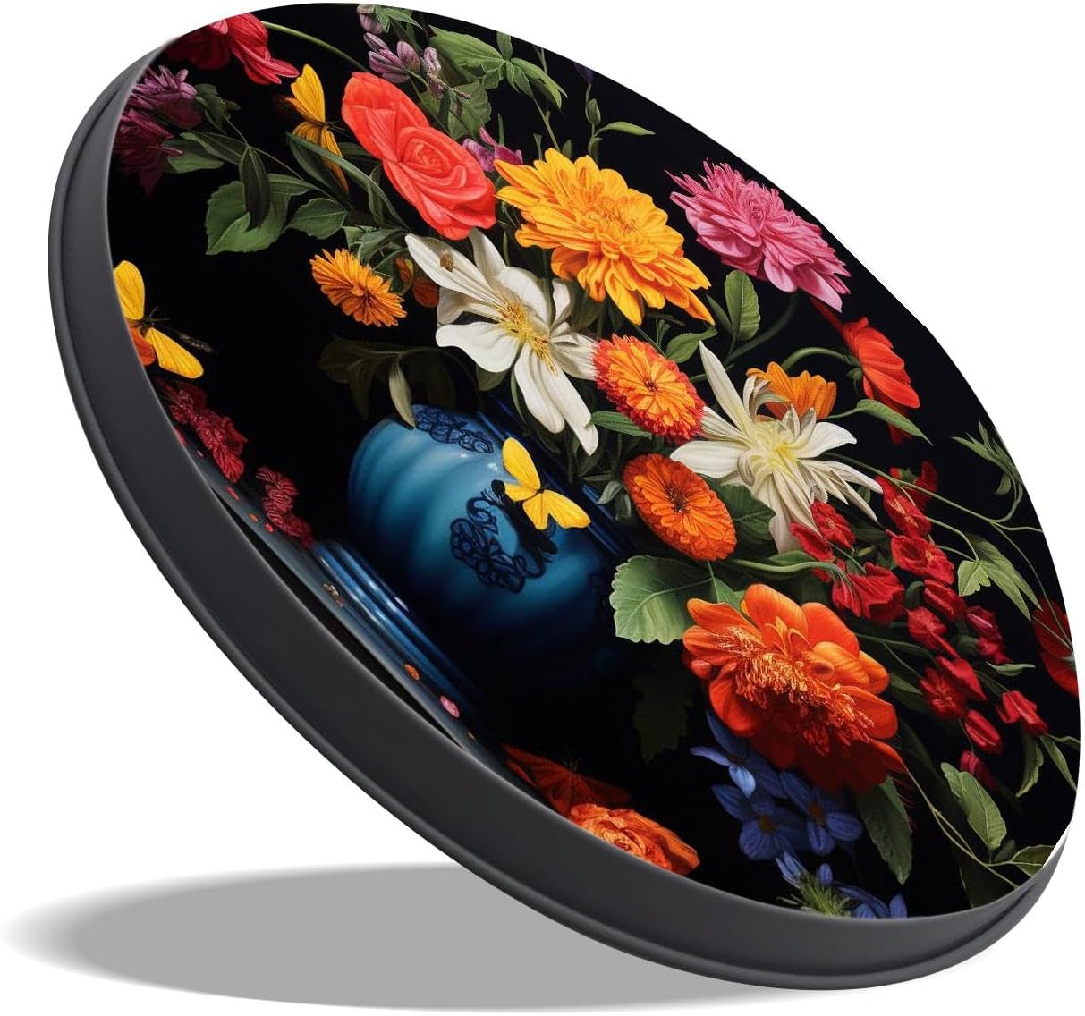 Oil Painting Lavender Daisy Flowers Elegant Design Set of 4 Stove Burner Covers - Premium Round Electric Stove Range Protectors,8 IN & 10 IN