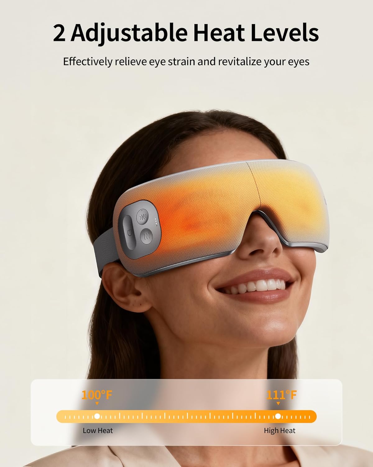 Eye Massager for Migraines with Temple Massage, Heat, Air Compression and Bluetooth Music Streaming, Foldable Electric Eye Mask for Migraine Relief, Eye Strain, Eye Care for Women and Men - Image 5