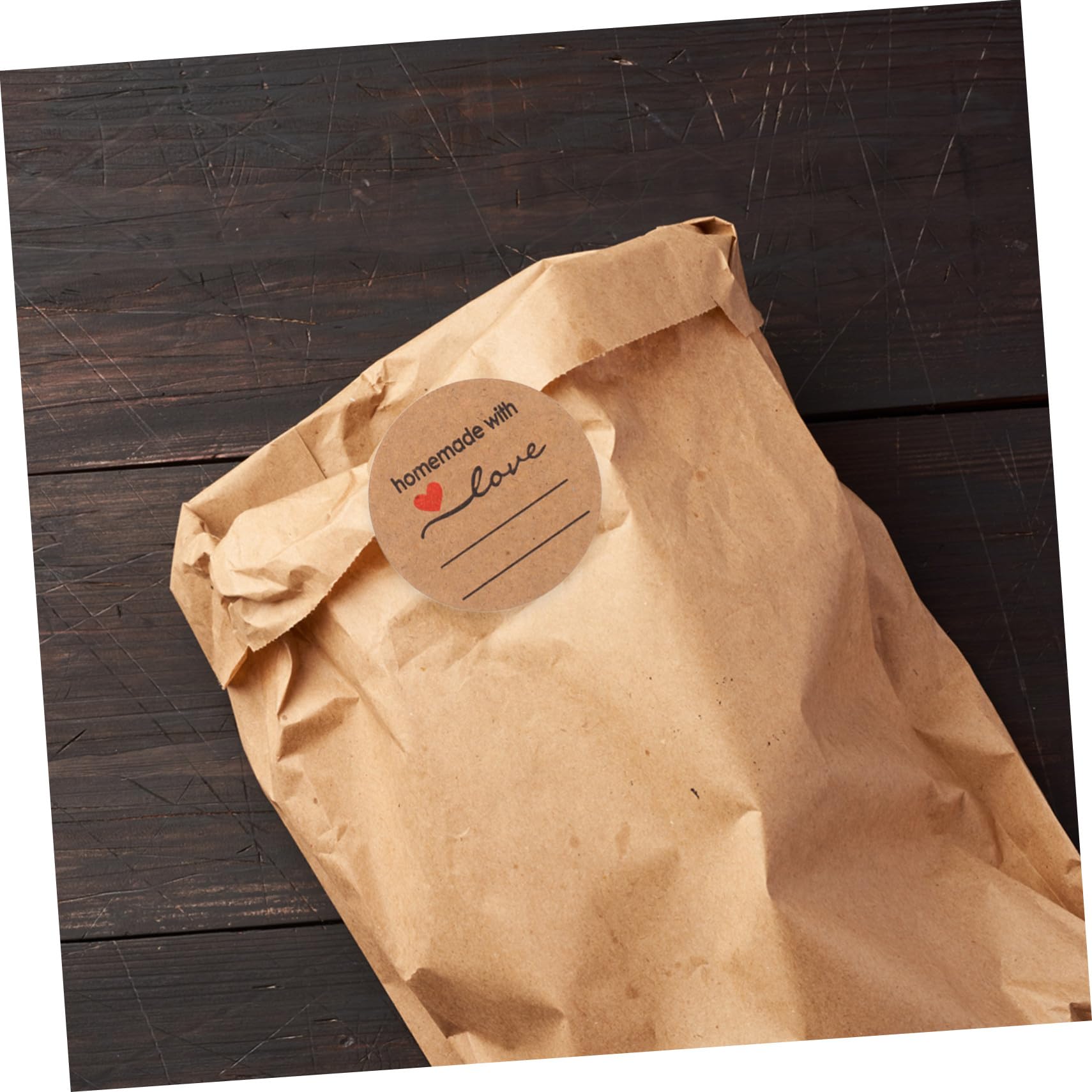 3pezzi Etichette Adesive Rotonde Di Kraft Etichette Di Chiusura Sigillabili Adesivi Per Imballaggio Superficie Scrivibile Per Organizzare e Contrassegnare Pacchi Alimentari e Altri