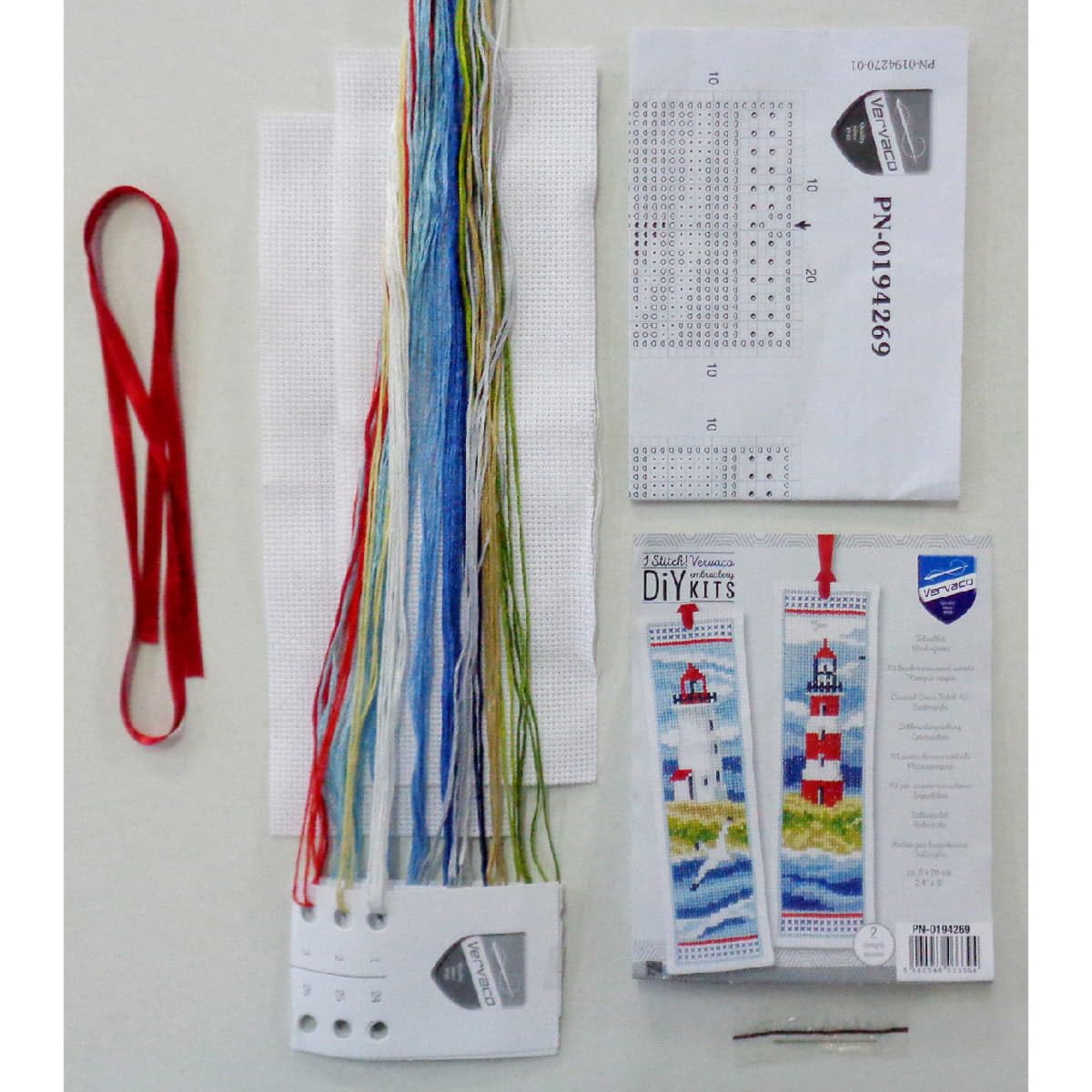 Vervaco Bookmark Cross Stitch Embroidery Kits Counted Cross Stitch Set Lighthouses Set of 2 DIY Set Adult Embroidery Reading Accessories Gift Counted Pattern Pack Approx. 6 x 20 cm Embroidery Kit for - Image 4