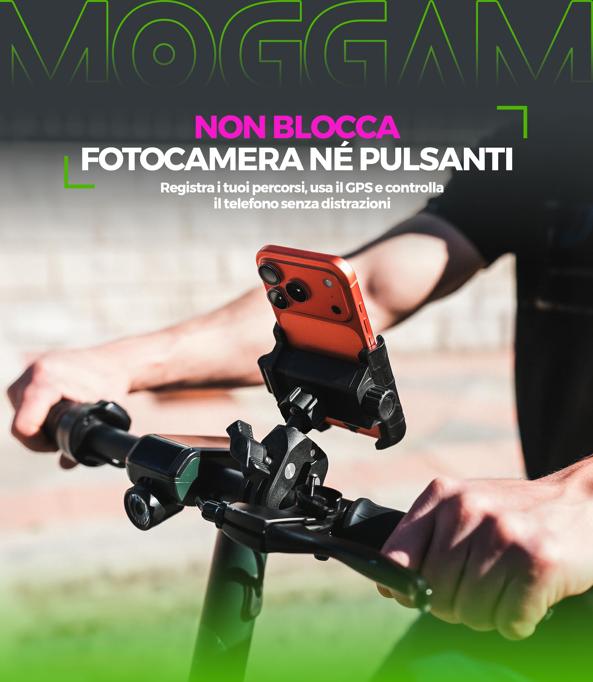Porta Telefono Bici Ultra Resistente Antivibrazione con Morsetto in Alluminio Blocco 1S Rotazione 360° Supporto Telefono Moto per Manubrio MTB Bici da Corsa e Monopattino Premium