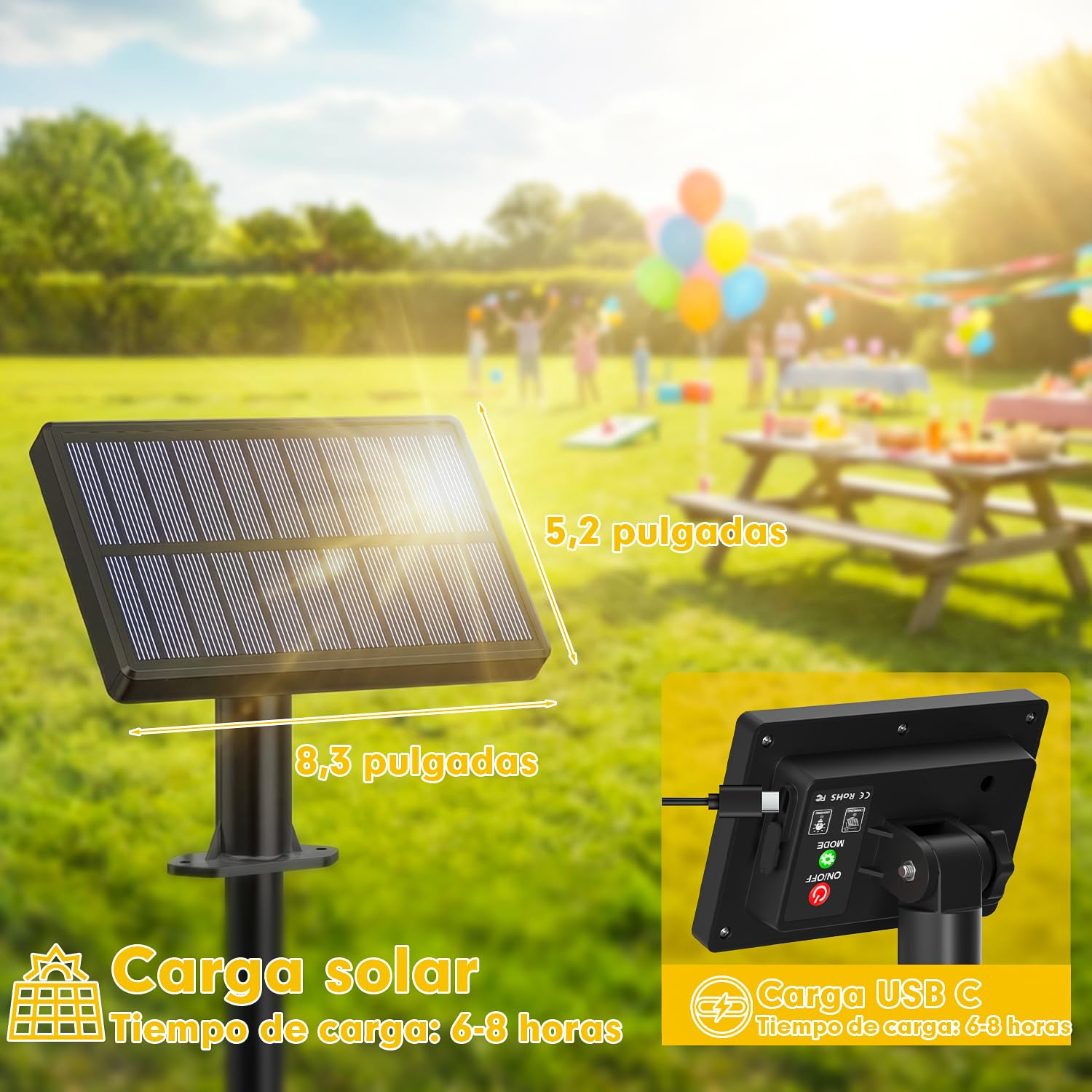 Warlisou Guirnaldas Luces Exterior Jardin Solar - G40 45.9ft Led Blub - 14M Lámparas Solares de Jardín Luces de Control Remoto para Gazebo Exterior Impermeable - Patio Balcón Fiestas Boda