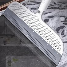 Floor Squeegee with Adjustable Long Handle and Detachable Scraper Head for Bathroom and Tile Cleaning