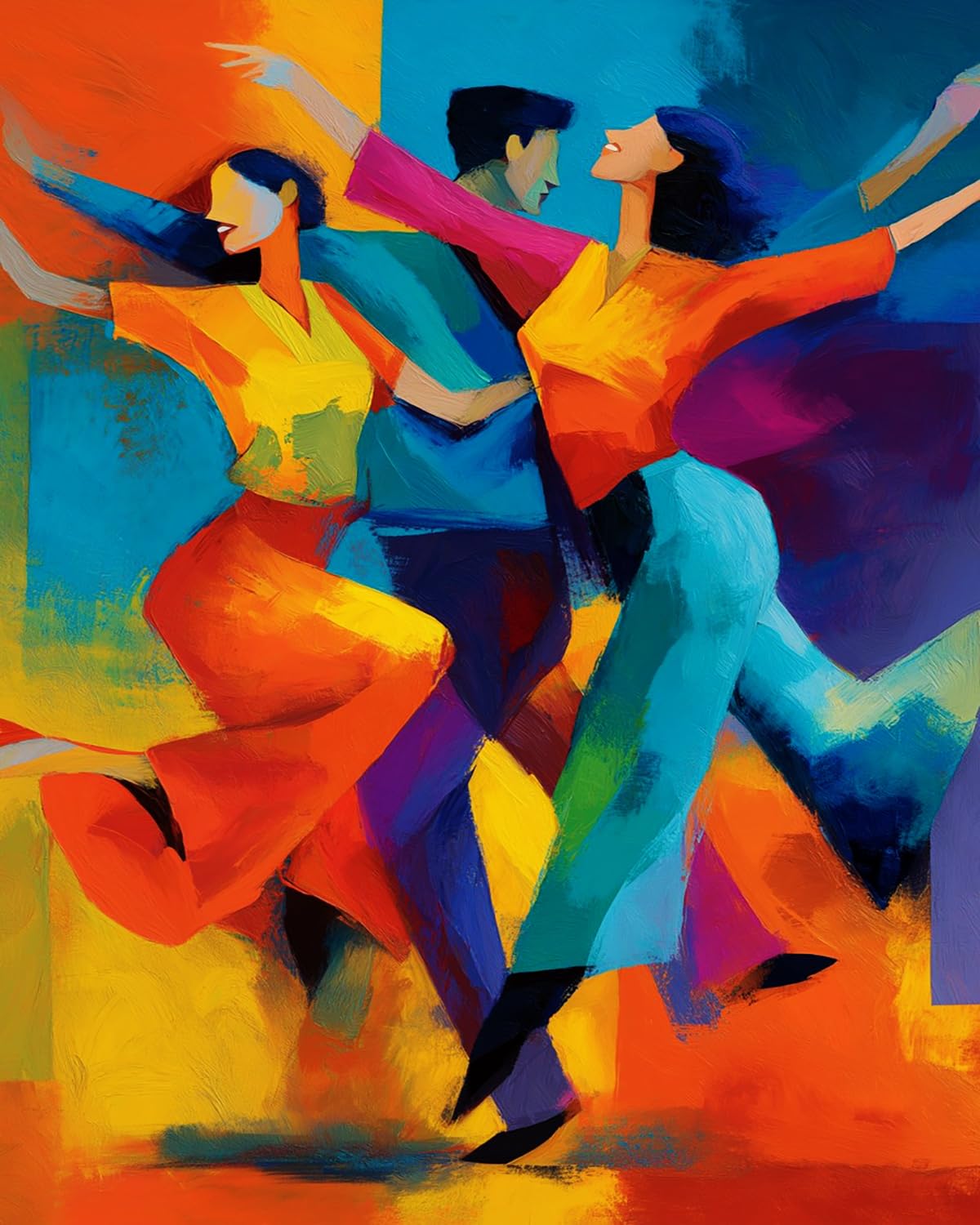 Liubaishi Multicolour Paint By Numbers For Adults, Colourful Dancing Figures, 40X50 Cm Acrylic Canvas Kit With Brushes And Paints