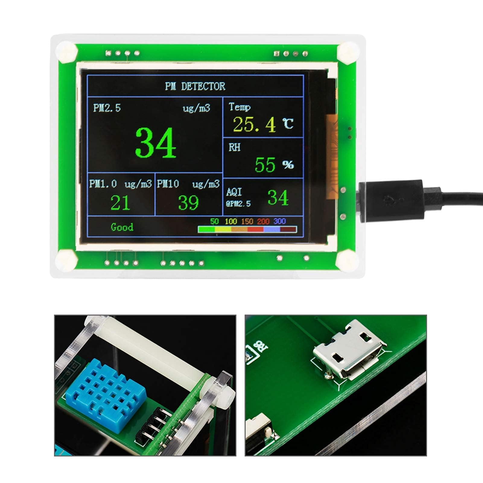 Monitor Digital de Calidad del Aire del Coche PM2.5 Detector de Calidad del Aire del Coche Digital Medidor de Prueba Monitor de Gas para el Hogar Medidor de Prueba Monitor de Gas para el Hogar