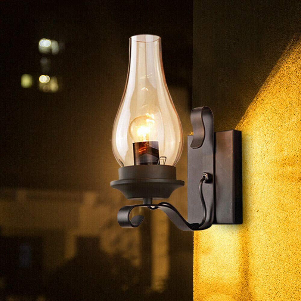 Liyabber Wandlamp in Vintage Bamboe Lantaarnlamp, E27 Retro Nylon Touw
