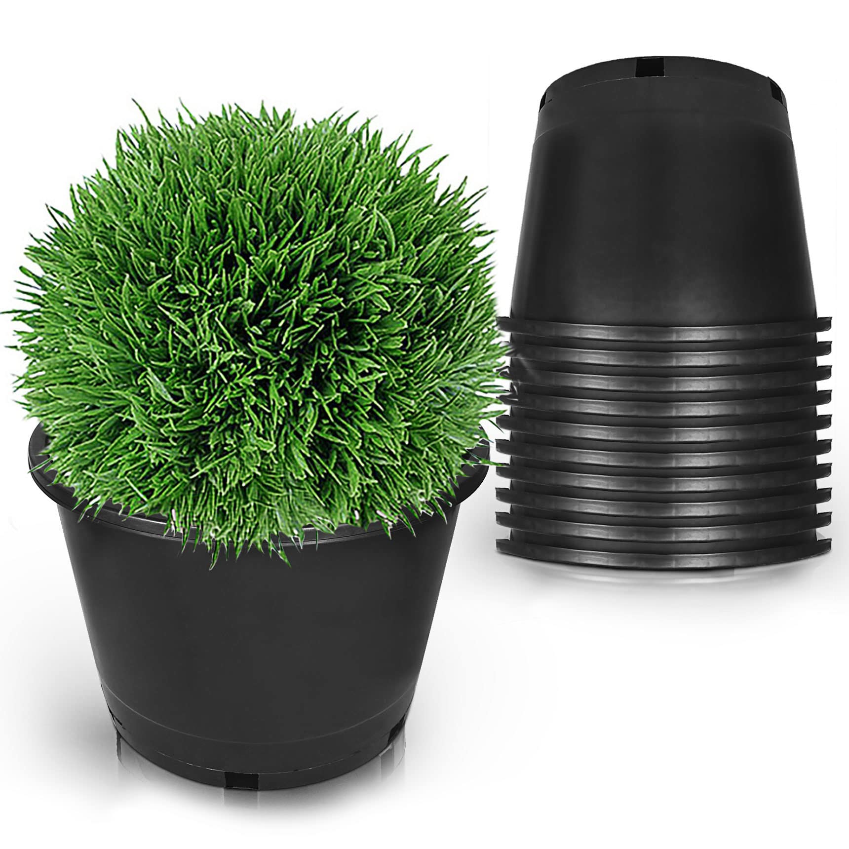 RainMan S 10-Pack 10 Gallon Round Planter Nursery Pots