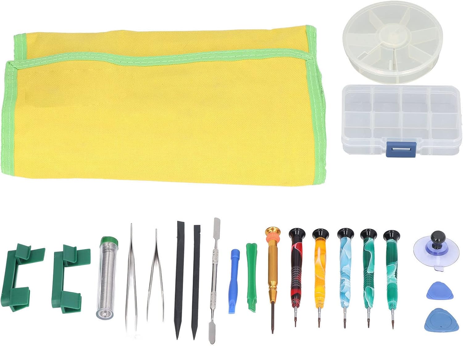 Electronics Opening Pry Tool Kit, Phone Repair Tool Set, Steel Material Screwdriver with Folding Storage Box, Computer Repair Kit for Cell Phones Laptops Tablets, Includes Picks Sp