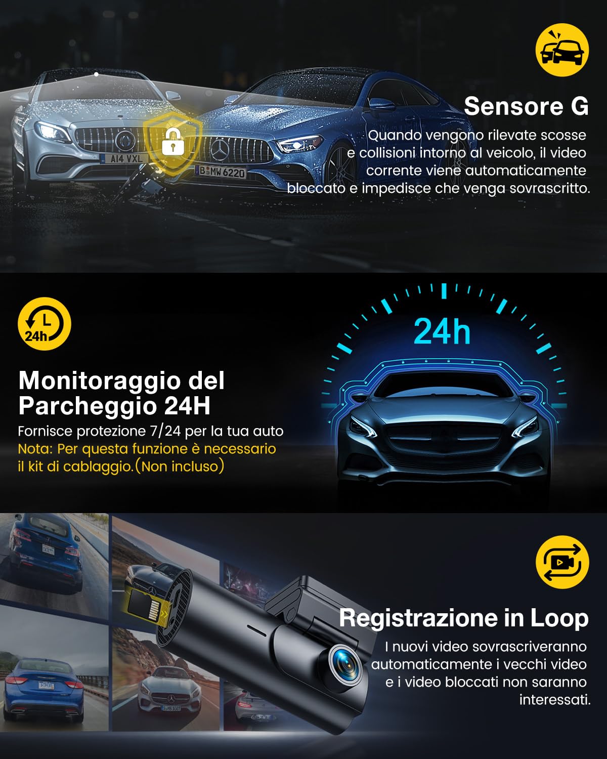 GKU 4K Dash Cam Auto · 5GHz WiFi e GPS — immagine 6 di 11