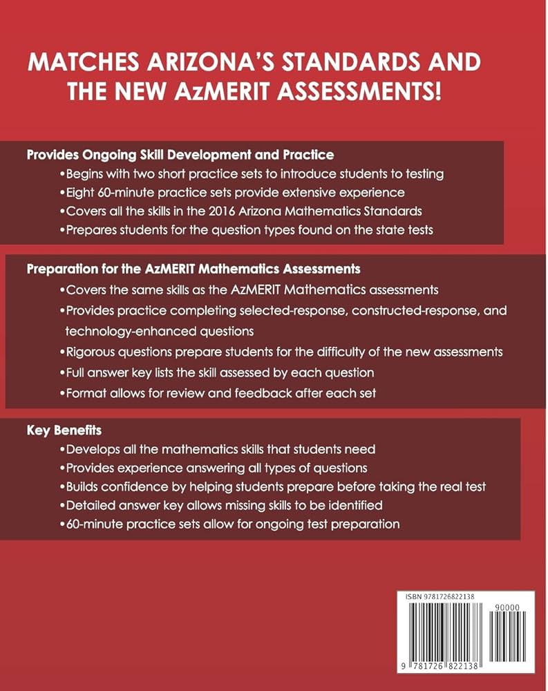 ARIZONA TEST PREP AzMERIT Practice Book Mathematics Grade 5: Preparation  for AzMERIT Mathematics Assessments: Hawas, A.: 9781726822138: Amazon.com:  Books
