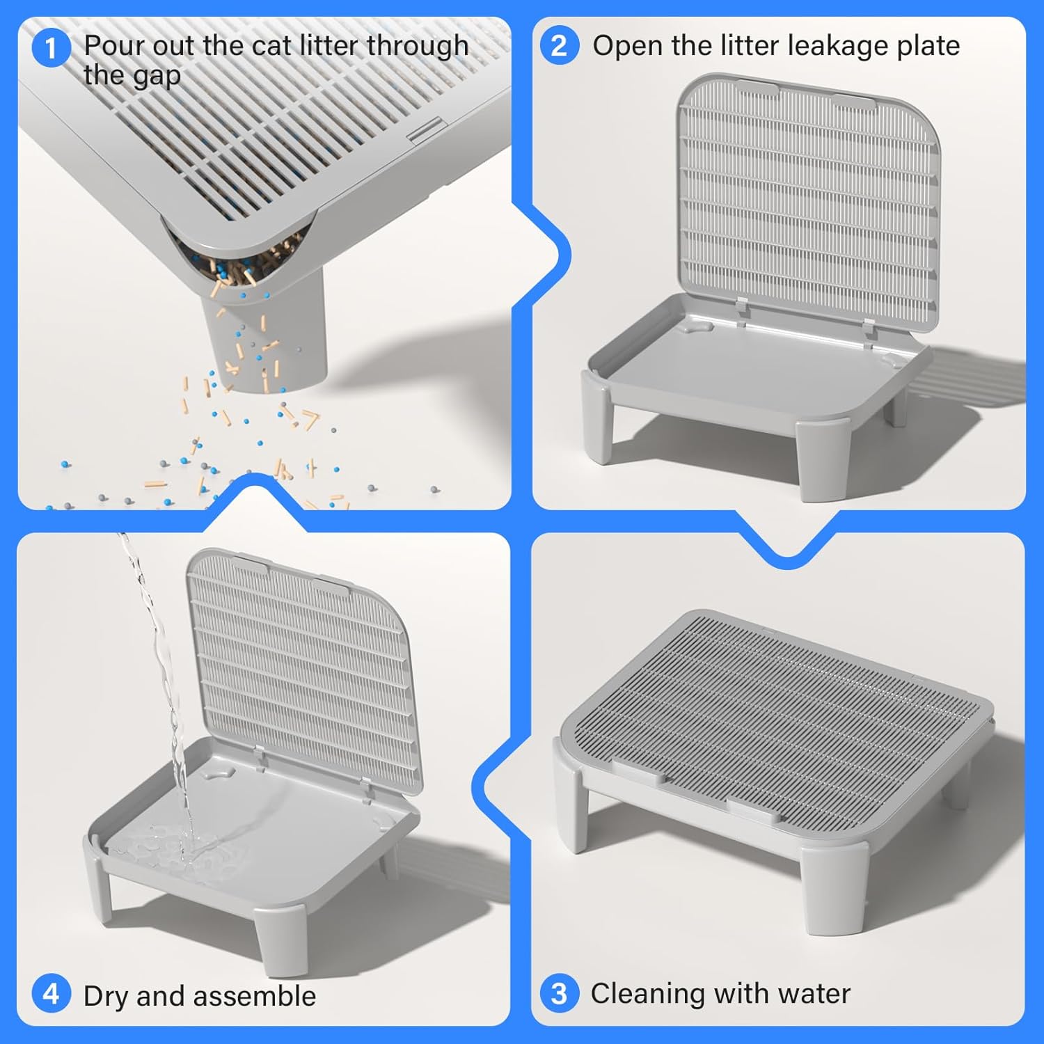 G1 Self Cleaning Litter Box Footstool Compatible with Automatic Cat Litter Box, Self-Cleaning Cat Box Step Stairs, Litter Trapper, Easy Clean, Anti Tracking