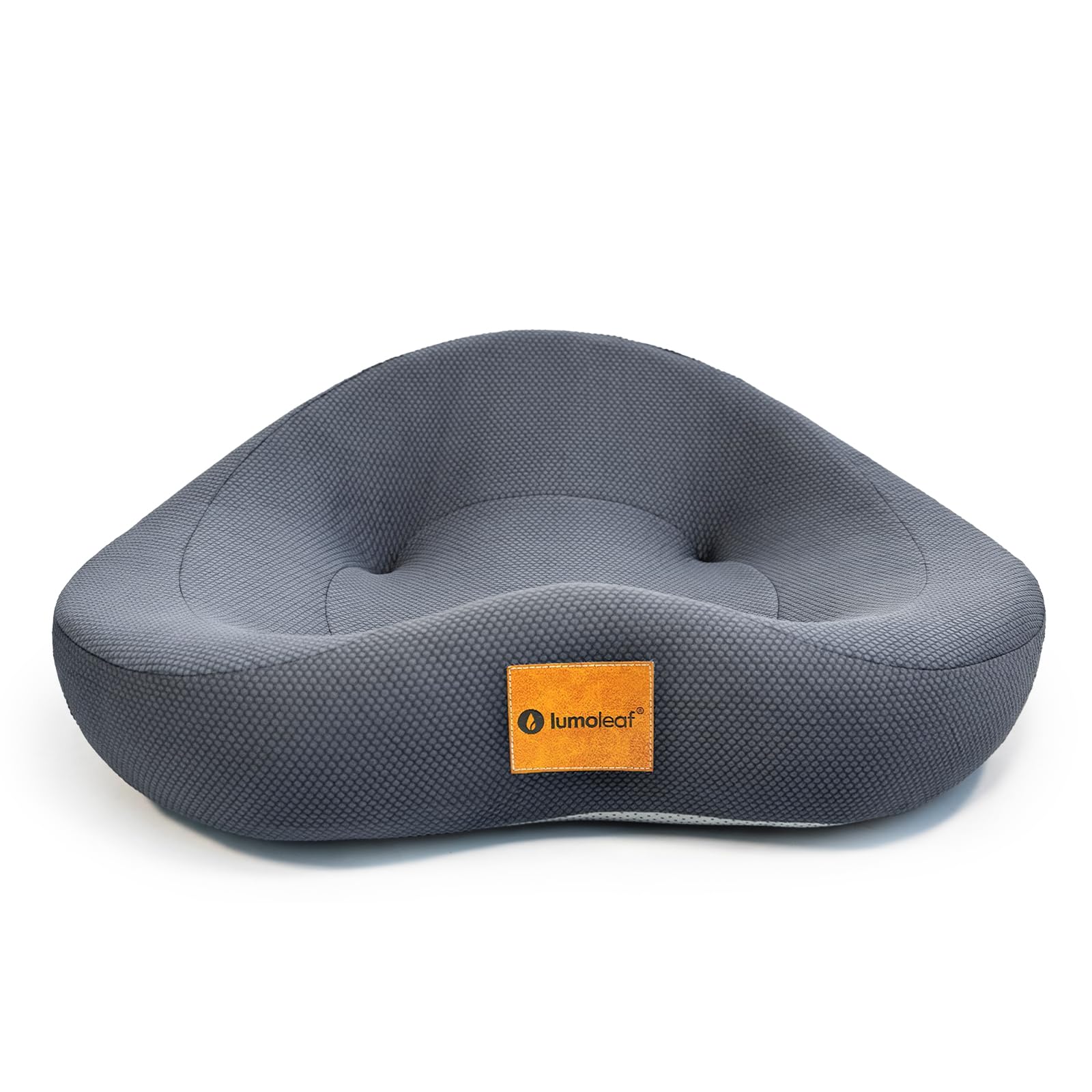 LumoLeaf Contoured Memory Foam Dog Bed with Raised Sides, Removable Machine-Washable Cover, Non-Slip Base, Gray, Medium (M)