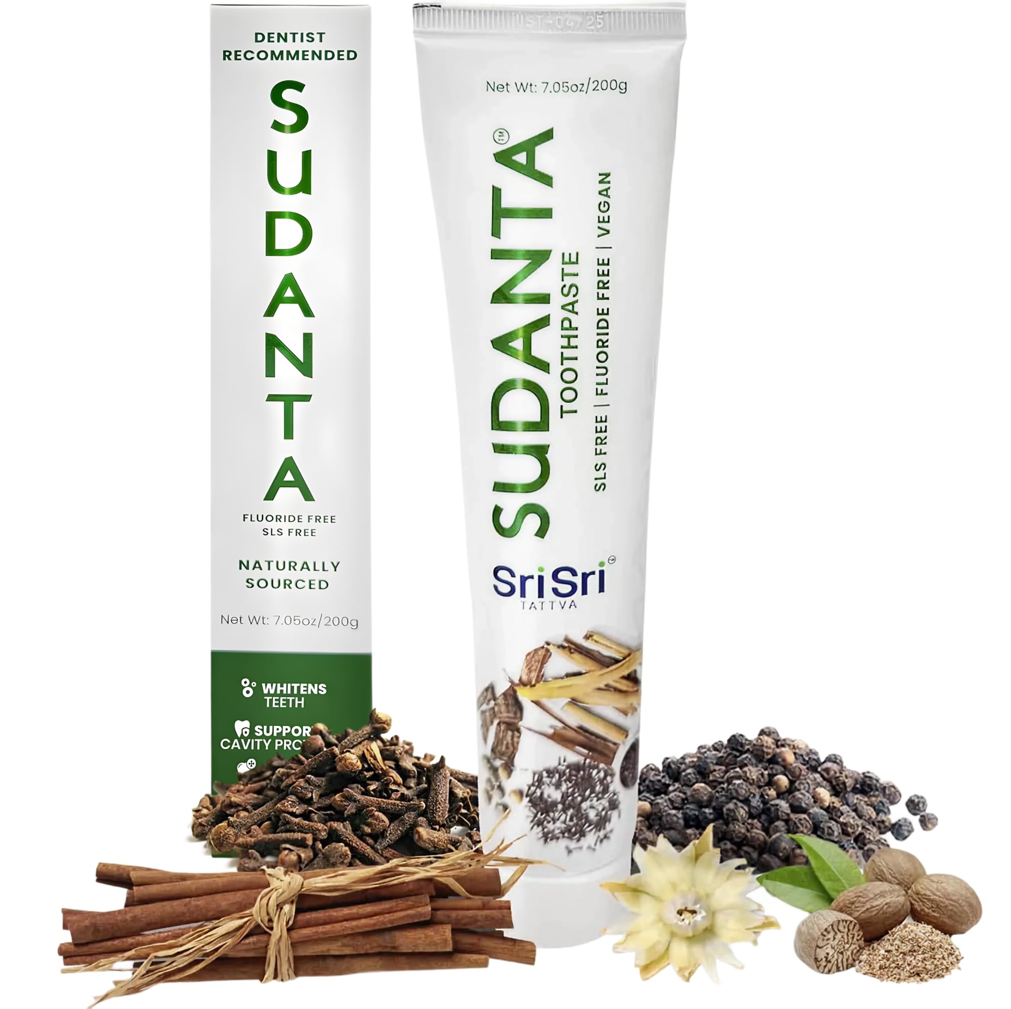 Sri Sri Tattva Sudanta Herbal Toothpaste – SLS Free & Fluoride Free Natural Ayurvedic Toothpaste for Strong Teeth, Healthy Gums & Oral Care – 200 g (1