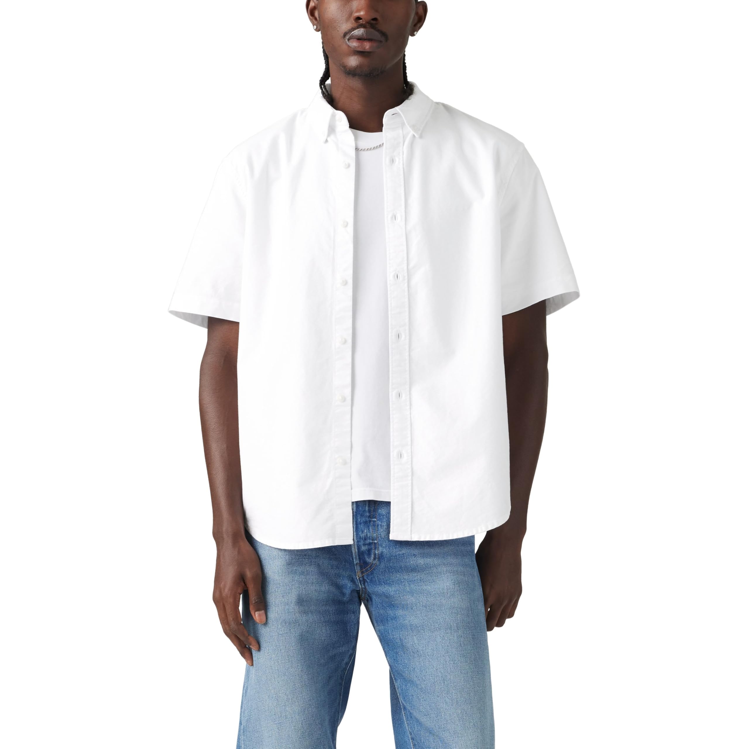 Levi's Men's Ss Authentic Button Shirt, Bright White-White, XL