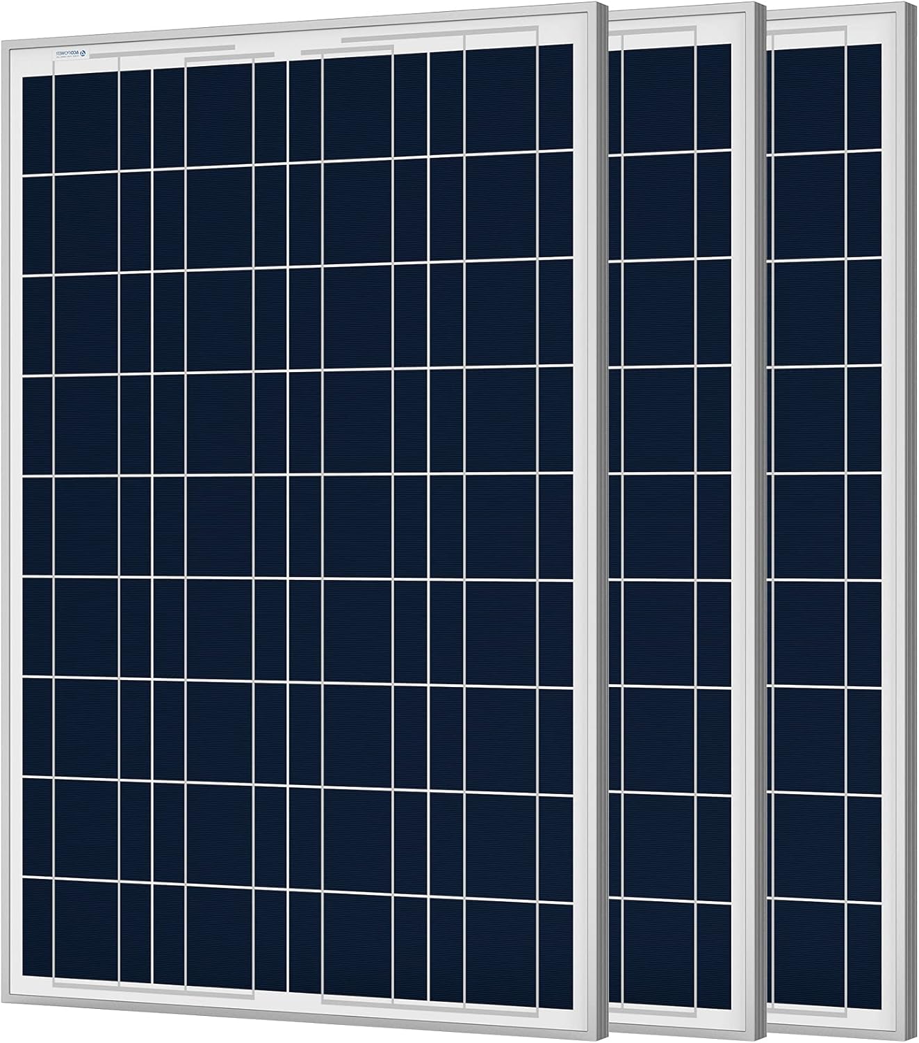 3PCS 100W 12V Polycrystalline Solar Panel with PV Connector for 12 Volt Battery Charging RV, Boat, Off Grid(3 Pack,Compact Design)