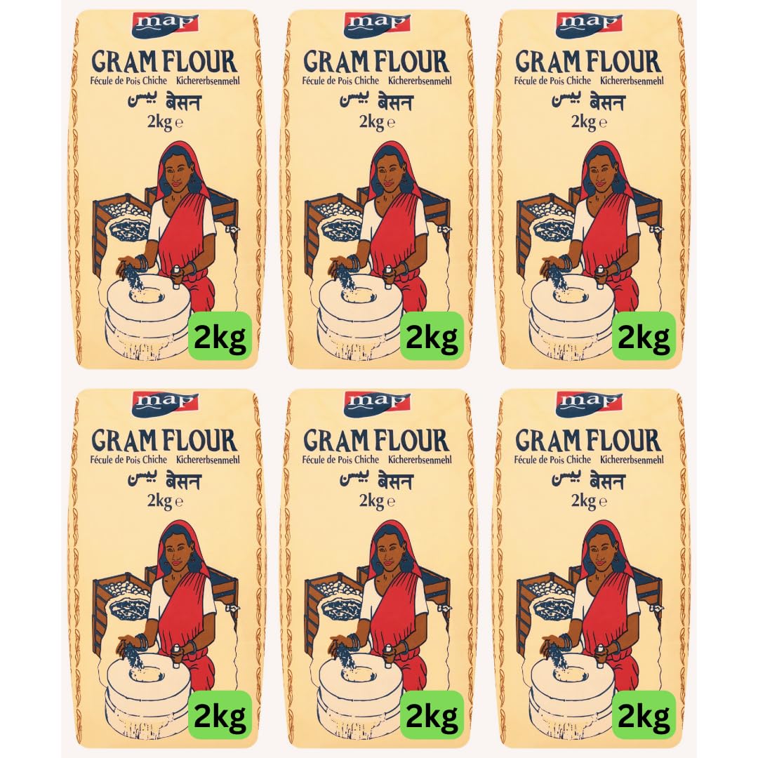 Besan Gram Flour 12kg, Chickpea Flour Gluten Free (6 x 2kg)