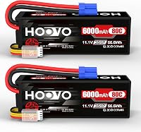 HOOVO LiPo akkumulátor 3S 11,1V 6000mAh 80C kemény tokkal EC5 csatlakozó RC 1 8 és 1 10 autókhoz teherautókhoz csónakokhoz 2 darabos készlet 1