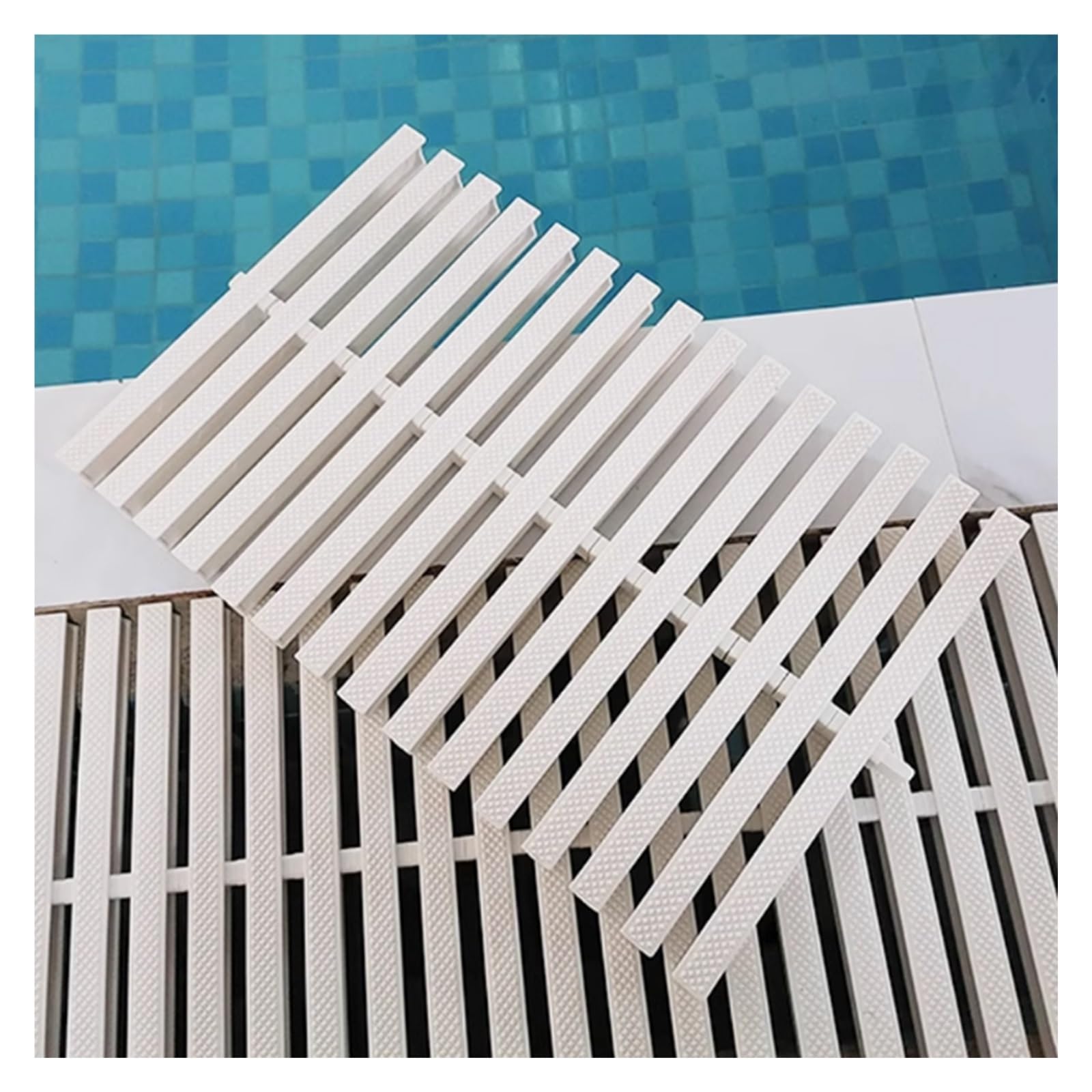Sdcffc White Removable Swimming Pool Drainage Grate - 5Pcs Plastic Gutter Cover For Driveways, Decks & Showers, Versatile Overflow Grill