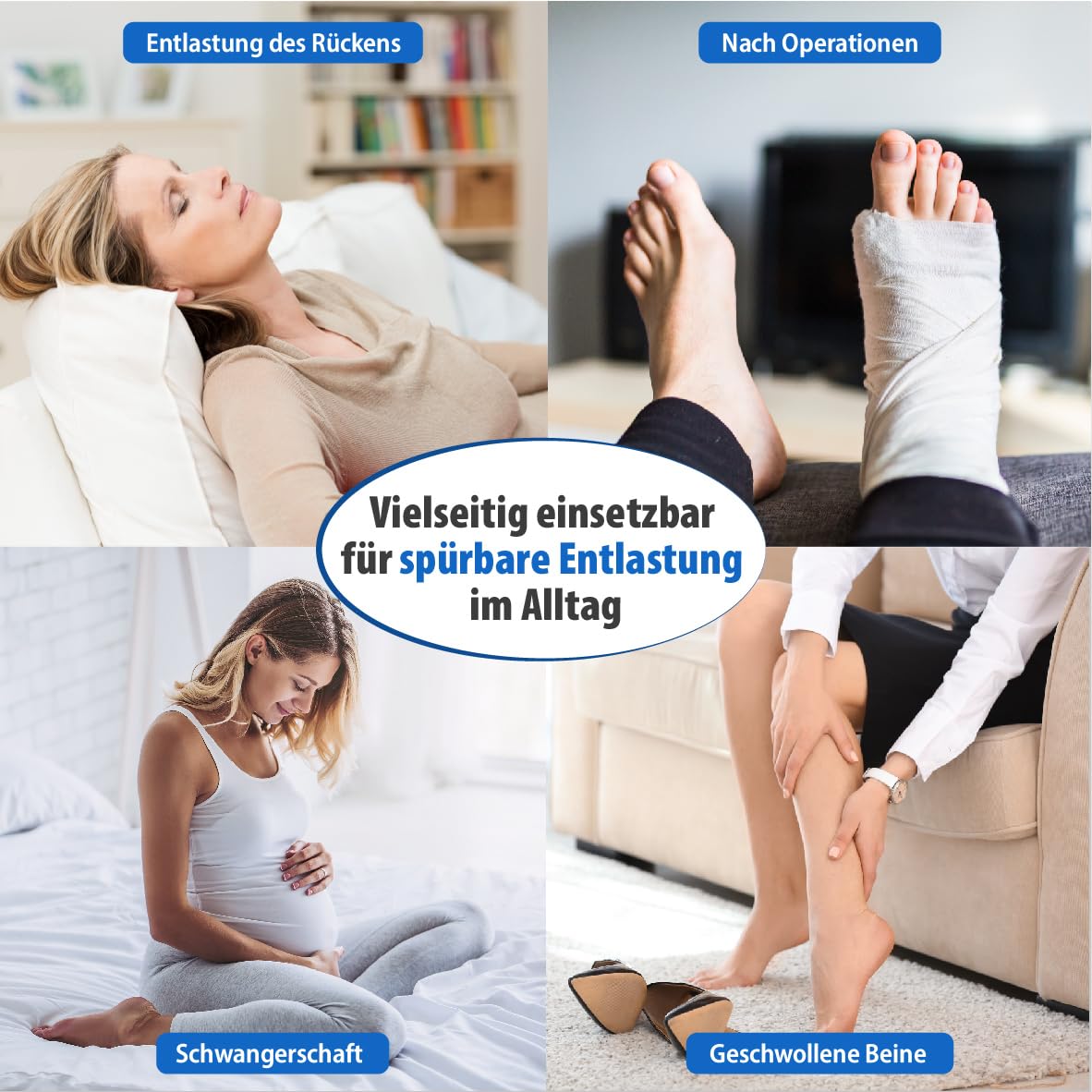MEDIPROF Orthopädisches Venenkissen für schwere & geschwollene Beine – ergonomisches Beinruhekissen zur Entlastung & besseren Durchblutung (75 x 50 x 20 cm) – Made in Germany, Öko-Tex zertifiziert