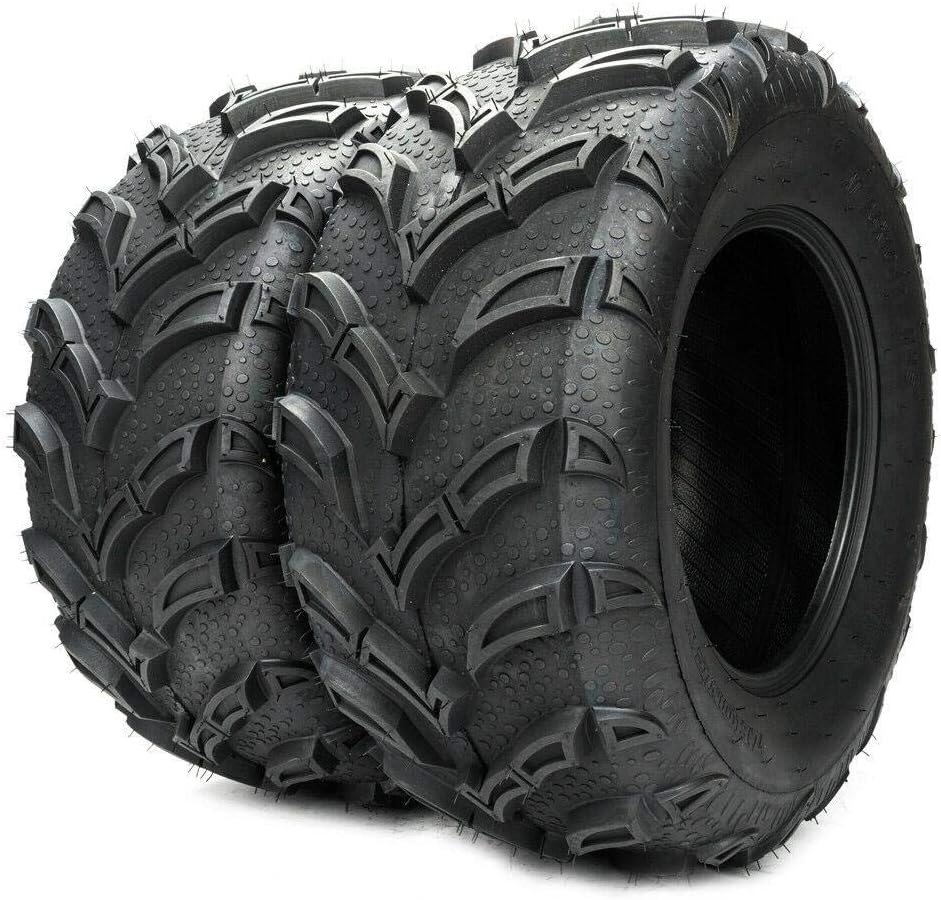 TUFFIOM Set of 4 ATV UTV All-terrain Tires 25x8-12 Front & 25x10-12 Rear, 6 PR, Tubeless
