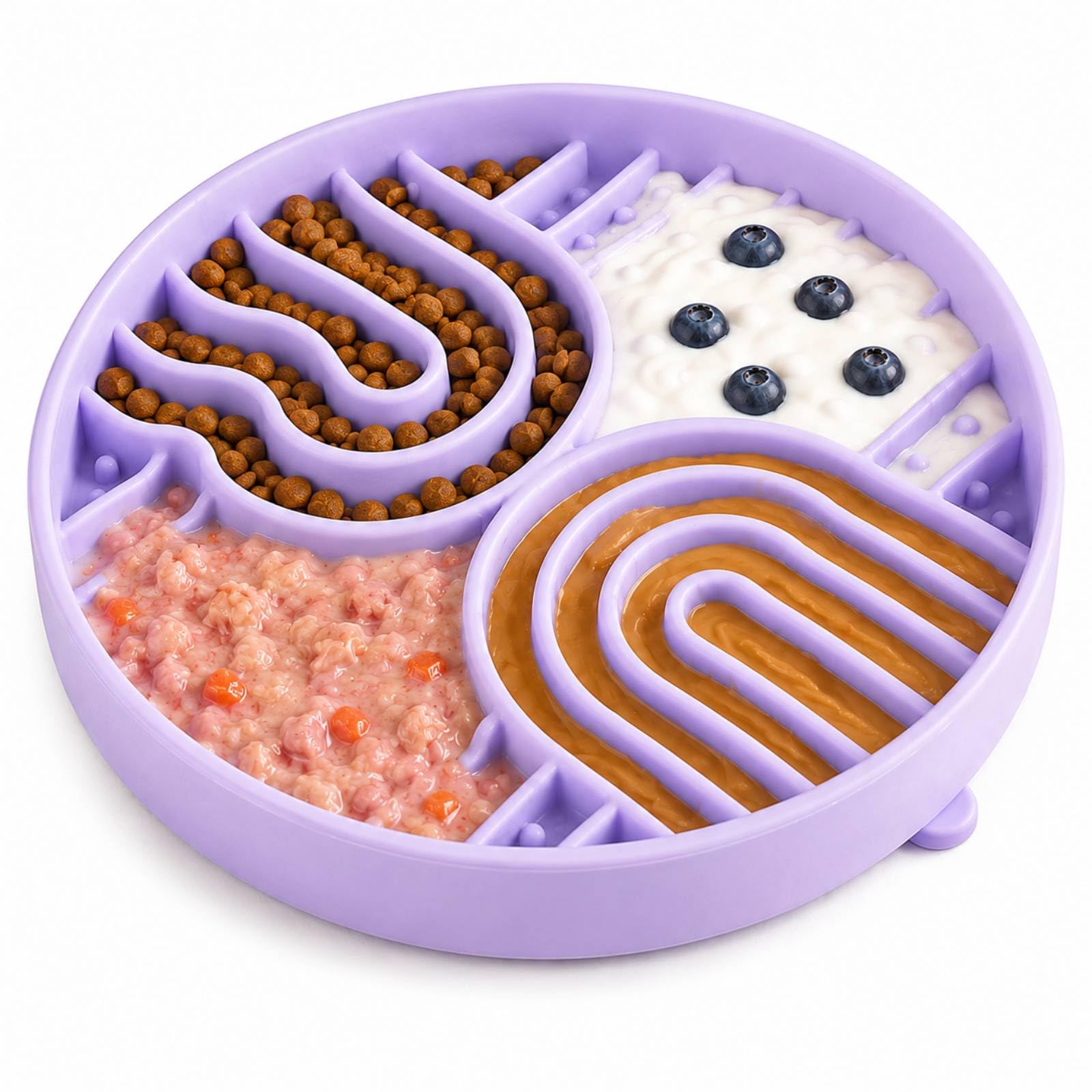 JADUFHU Slow Feeder Dog Bowl, Anti Choke Slow Eat Dog Bowl, Purple