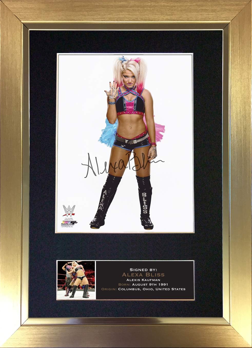 Amazon De 696 Alexa Bliss Signiertes Autogramm Reproduktion A4 Seltener Perfekter Geburtstag 297 X 210 Mm Goldfarbener Rahmen