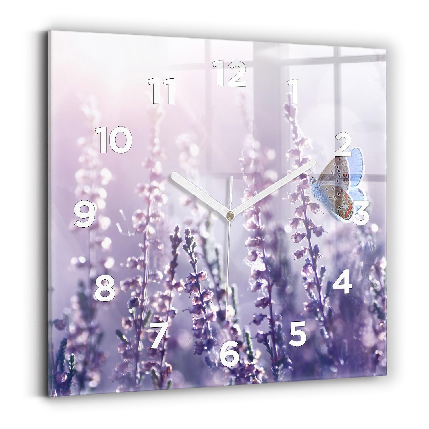 Horloge numérique analogique carrée Wallfluent 30x30 cm à mécanisme silencieux