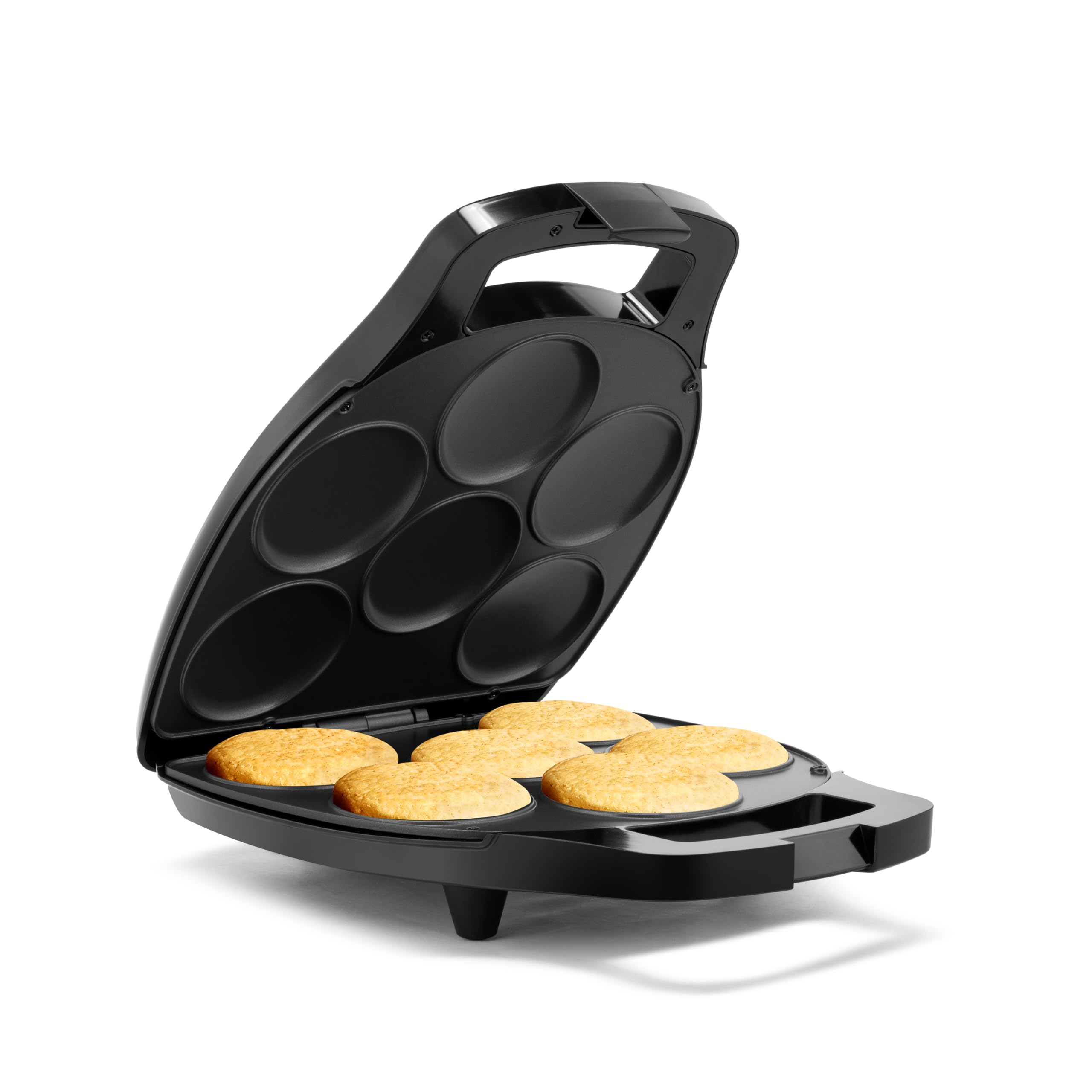 Holstein Housewares Non-Stick 6-Section Multi-Food Maker - Arepas, Mini Pancakes, Corncakes and More - Black,12 Inch