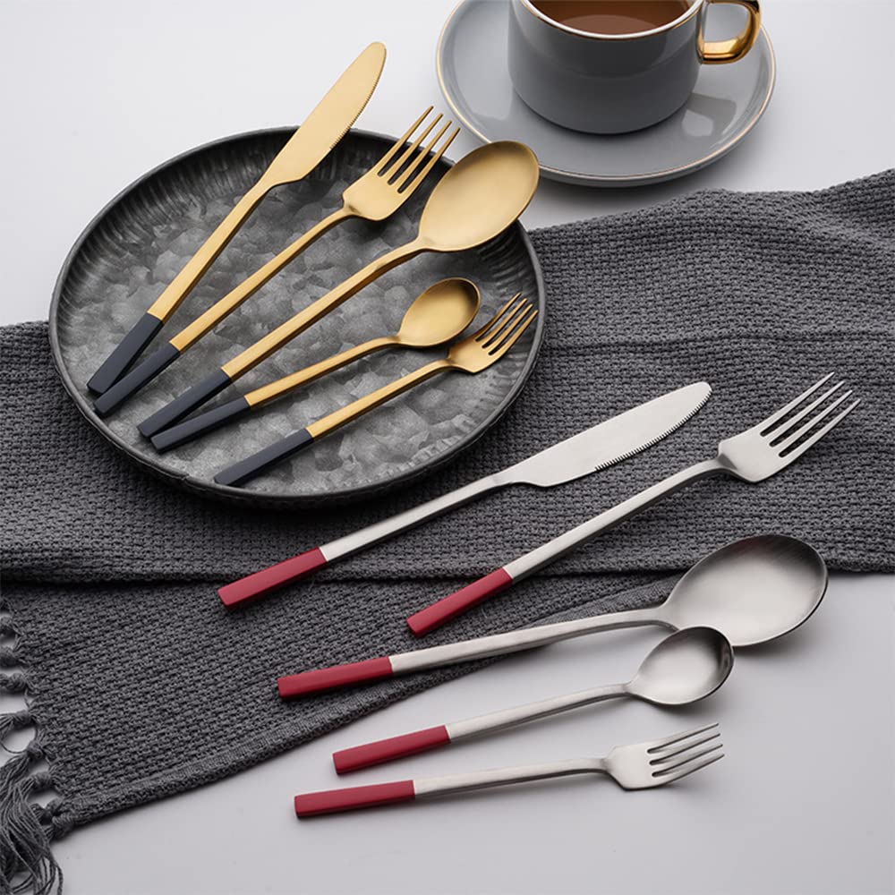 20-teiliges Blau Besteck-Set, Besteck Blau-Set Lebensmittelechtes Edelstahl Besteck-Set für 4 Personen Geschirr Essgeschirr, Hochglanzpoliert für Home/Wichtige Abendessen