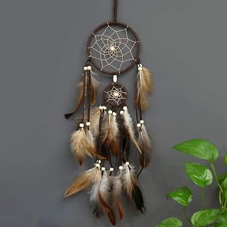 Handmade Native American Feather Dream Catcher - Bohemian Wall Hanging Ornament for Bedroom, Car, Kids Room & Birthday Gifts