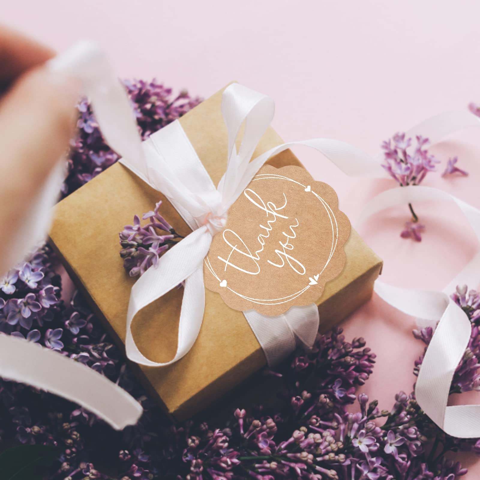 Etiquetas de Papel Kraft Redondas 6x6cm con Cuerda de Yute para Regalos, Equipaje, Boda - 100 PCS