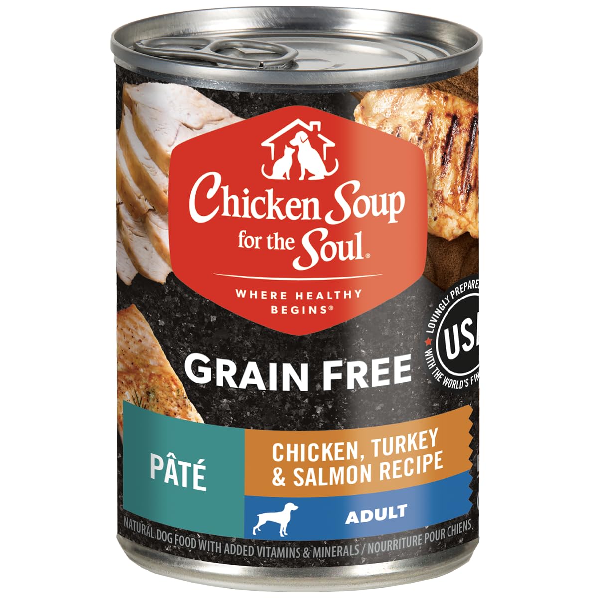 Chicken Soup for The Soul All Natural Premium Grain-Free All Life Stage Wet Dog Food, Real Meat First Ingredient, No by-Products, Chicken, Turkey &