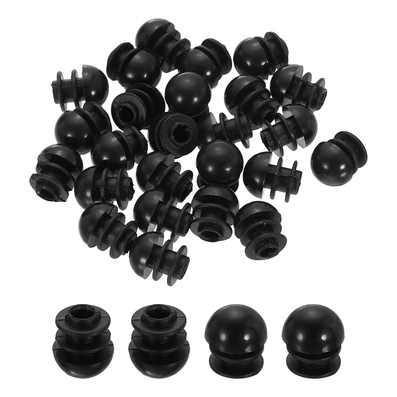 sourcing map 50Pcs Round Chair Leg Caps, 1/2" (12mm) Plastic Plugs Insert, Tubing End Cap Insert Glide Protection for Table Chair Shelf Legs, Black