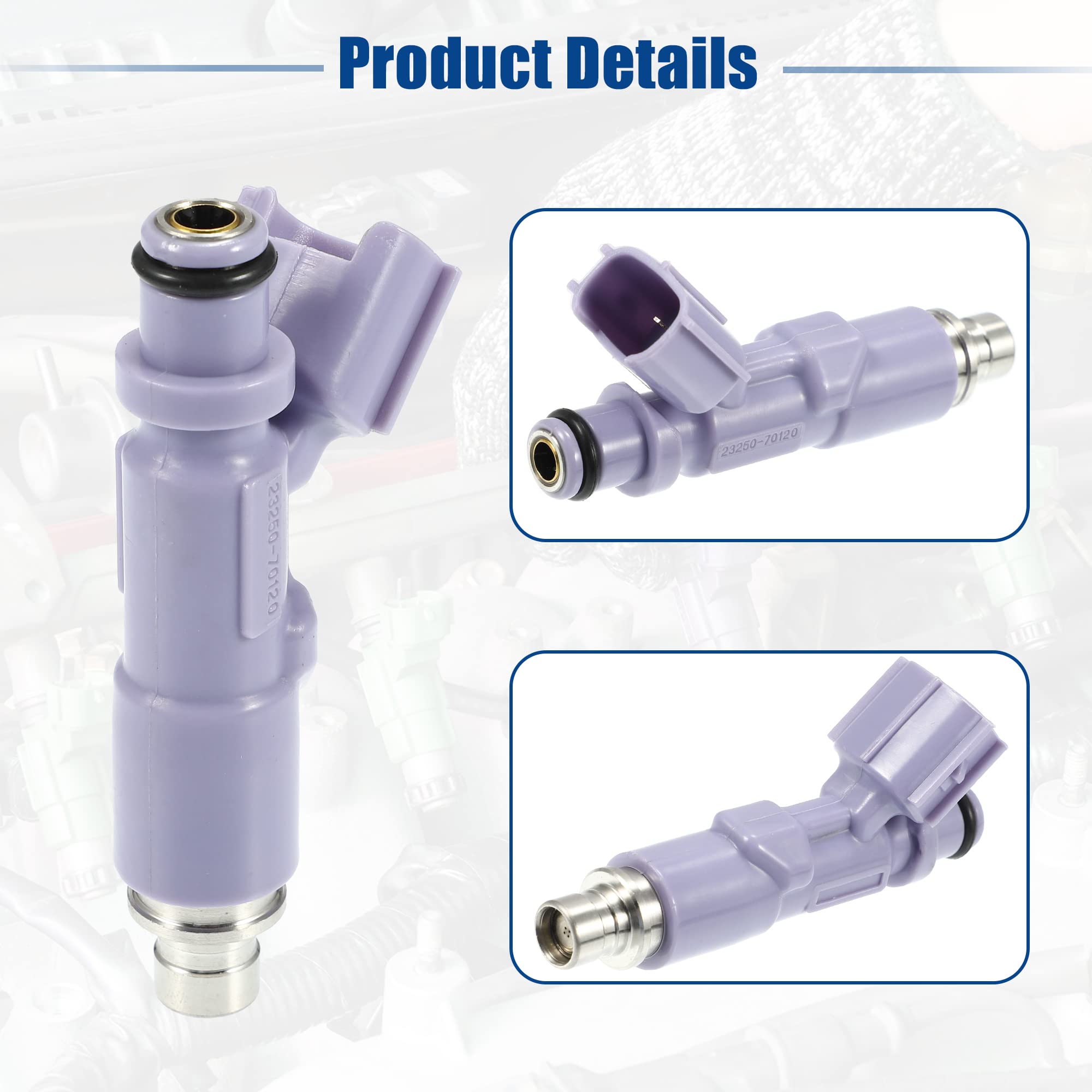 A ABSOPRO Inyector Boquilla Combustible Para Lexus Is200 99-05 6 Piezas | Metal, Plástico, 7.4X3.4X1.9Cm, 12V, Oe:23250-70120,23209-70120, Para Lexus Es300 99-05, Gx470 05-09, Lx470 07