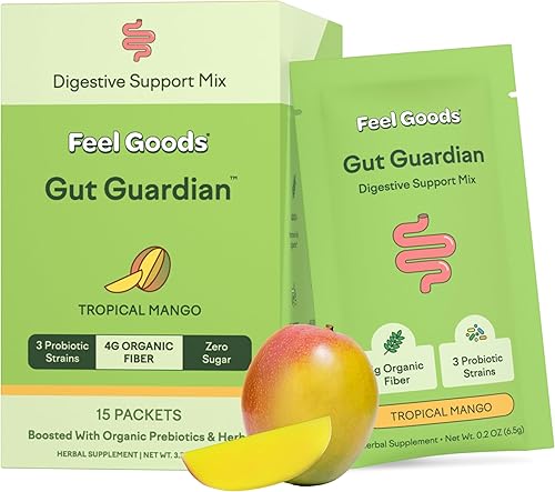 Miniatura 23 de Feel Goods Gut Guardian, fibra orgánica, polvo probiótico y prebiótico, sin azúcar, hierbas para la hinchazón, apoyo a la salud intestinal, salud