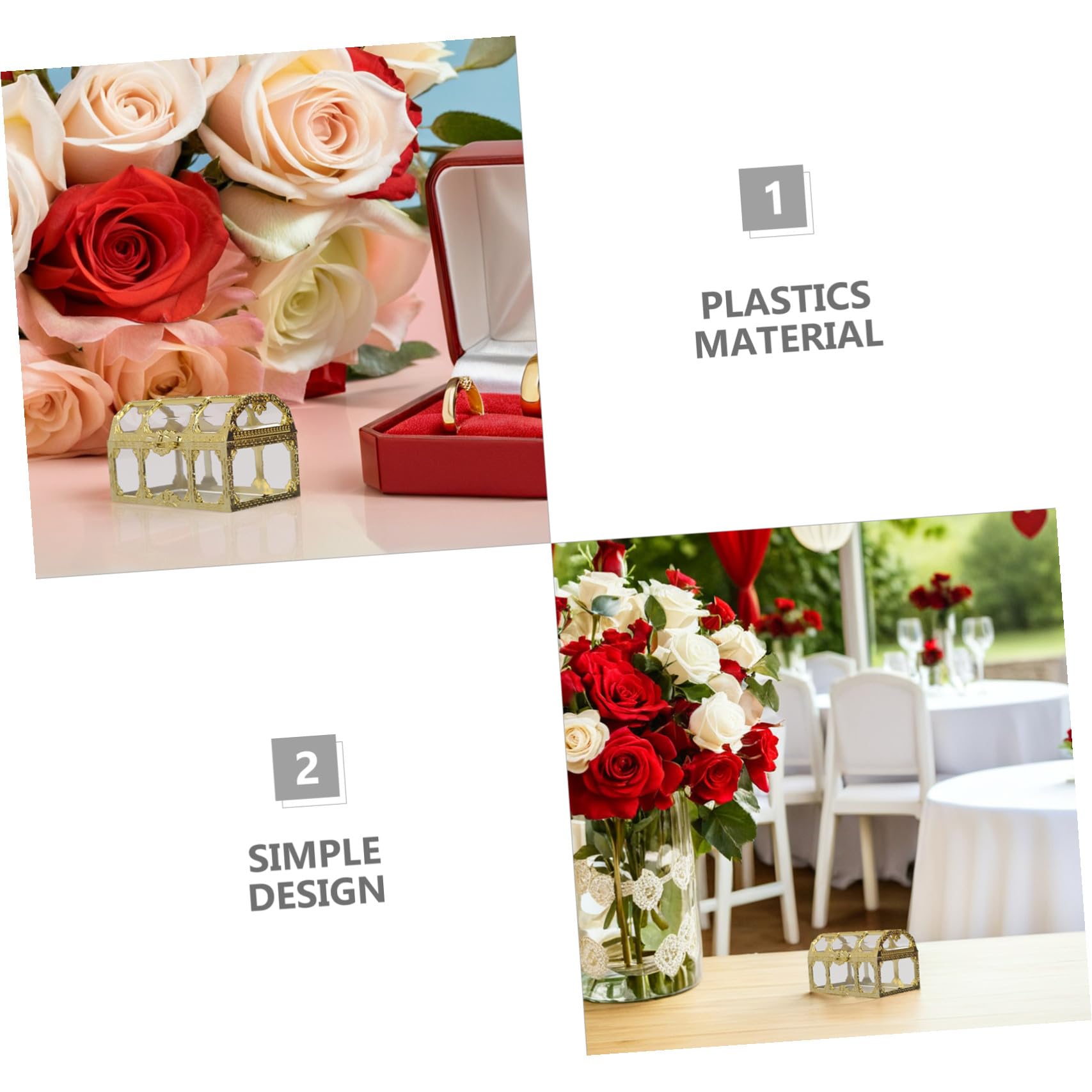 Scatoline Portaconfetti Matrimonio 12 Pezzi Plastica Oro