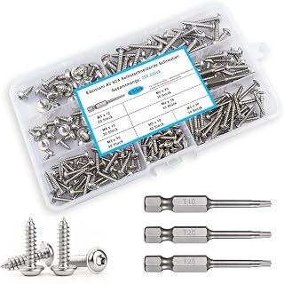 Dayalo 220 Stück Blechschrauben Torx M3/M4/M5, Edelstahl A2 V2A mit Bit
