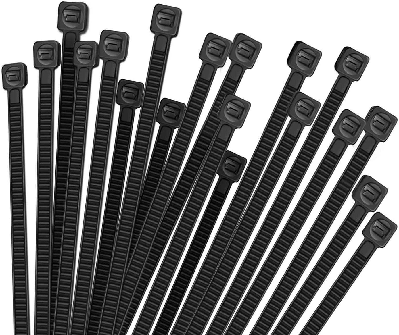 HMROPE 100pcs Cable Zip Ties Heavy Duty 12 Inch, Premium Plastic Wire Ties with 50 Pounds Tensile Strength, Self-Locking Black Nylon Zip Ties for Indoor and Outdoor