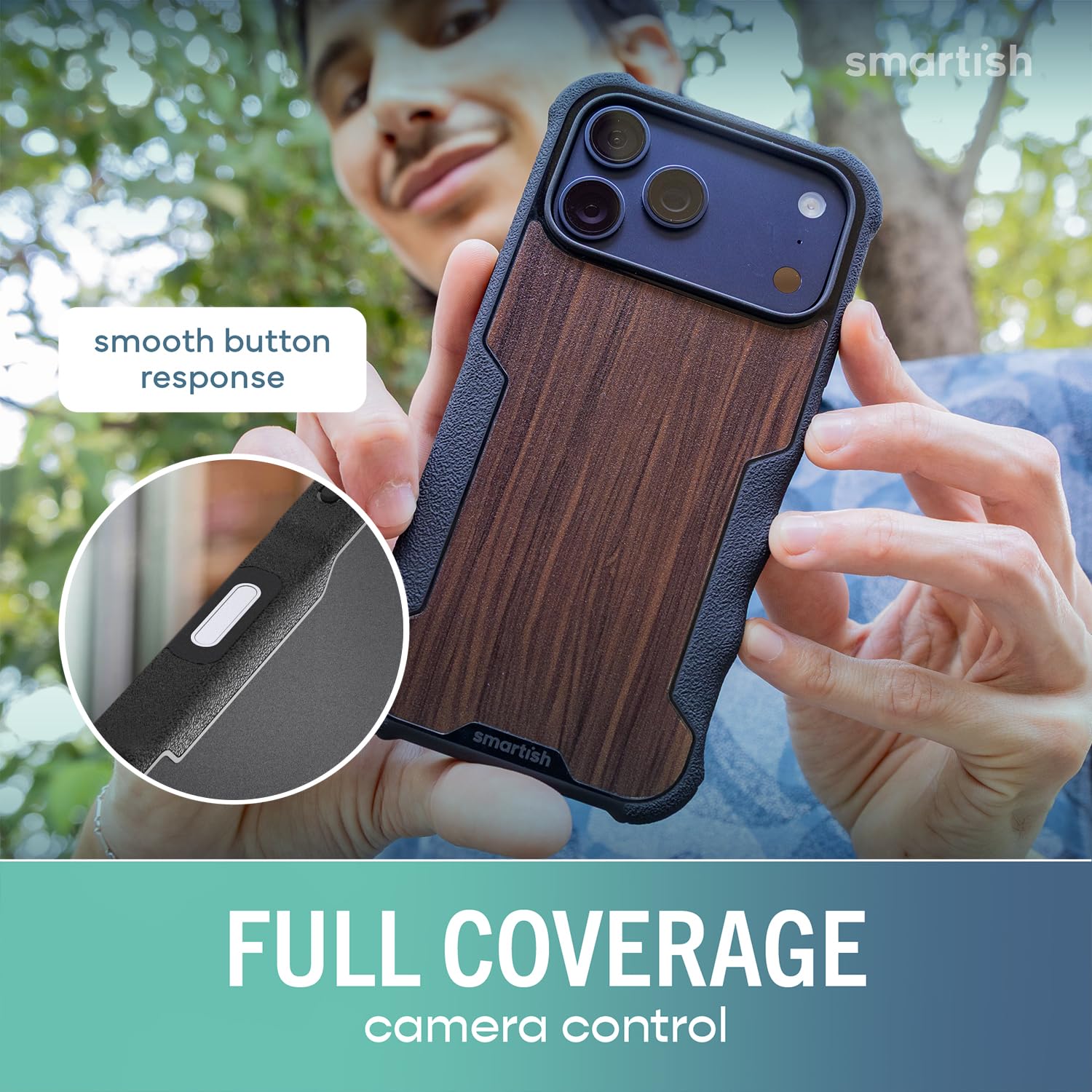 Smartish iPhone 17 Pro Max Hülle MagSafe, Gripzilla, Grip Cover, Woodgrain | Magnetische, robuste, schützende Rüstung in Militärqualität, sturzgetestet ab 1,8 m, stoßfest, Silikon-Innenseite