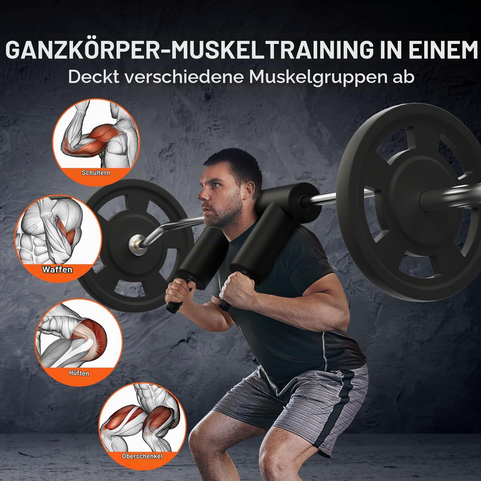 VEVOR Gewichtsstange Hantelstange 2210 mm Gesamtlänge, Langhantel Gewichtsstab Aufbewahrungsständer 675 kg Tragfähigkeit, Curlhantelstangen Gewichtsstange Stahl,Langhantelset, Hanteln, Krafttraining